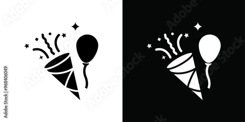 Party icon Thin line flat illustration
