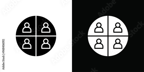People segmentation icon Thin line flat illustration