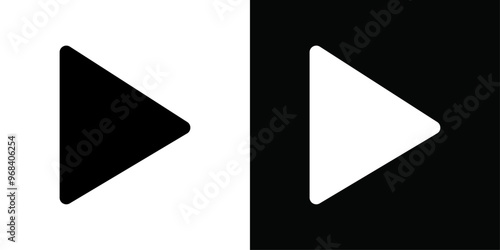Play button icon Thin line flat illustration