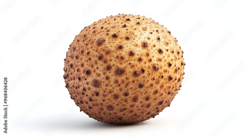 48. **A 3D render of a spoiled lychee, with brown, mushy skin and dark spots, isolated on a clean white background 48. **A 3D render of a spoiled lychee, with brown, mushy skin and dark spots, isolated on a clean white background