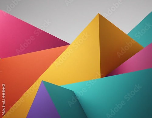 Abstract 3d rendering of a modern geometric background. Minimalistic design for poster, cover, branding, banner, placard. Ai generated image