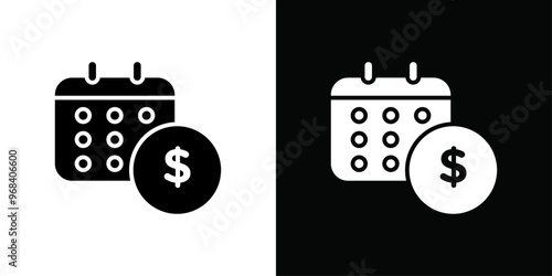 salary payday icon Thin line flat illustration
