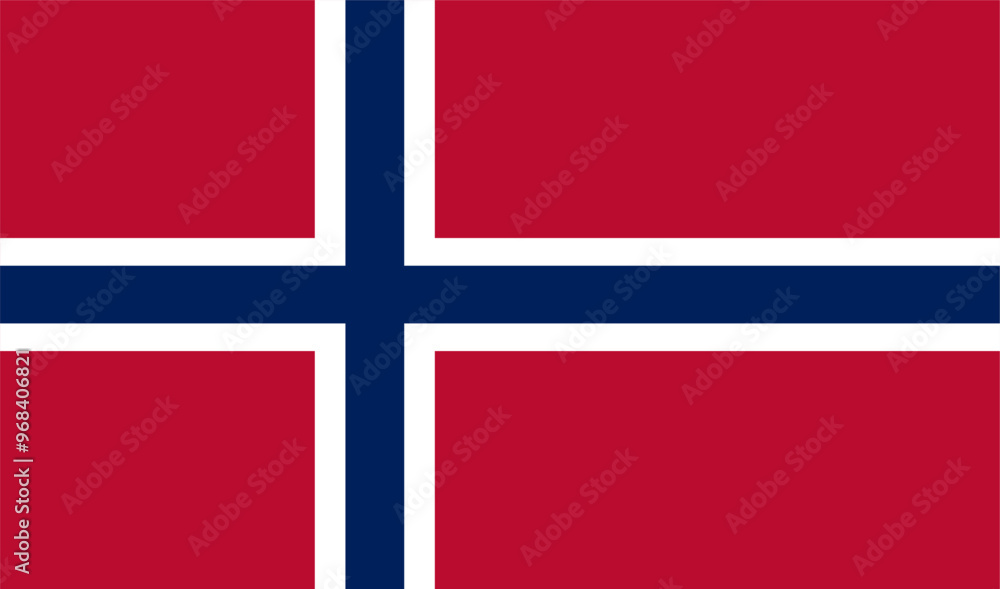 Naklejka premium The national flag of Norway. An illustration of the Norway flag.