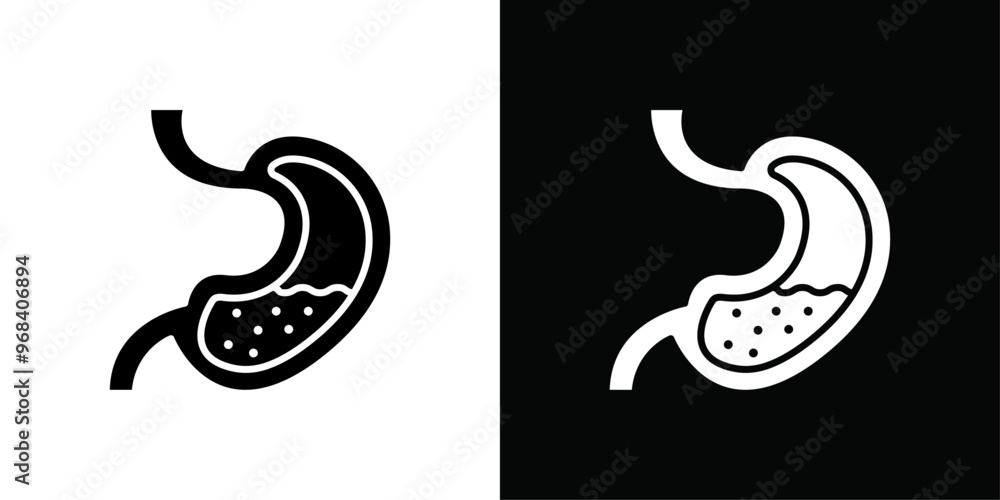 Stomach icon Thin line flat illustration Stomach icon Thin line flat illustration