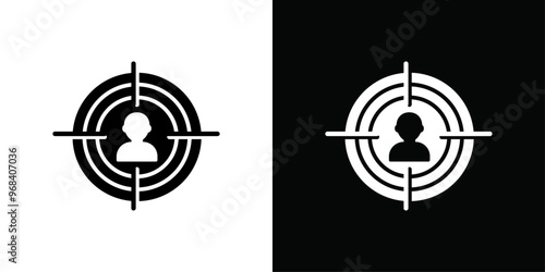 Target icon Thin line flat illustration