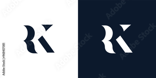 Abstract letter RK logo.