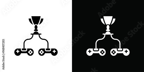 Video game contest icon Thin line flat illustration