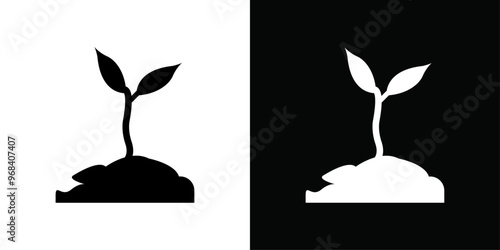 Young sprout icon Thin line flat illustration
