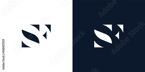 Abstract letter SF logo.
