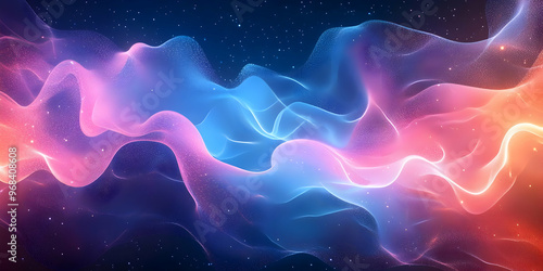 Abstract Background with Glowing Waves of Color