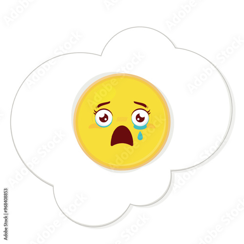 fried egg scared face cartoon cute