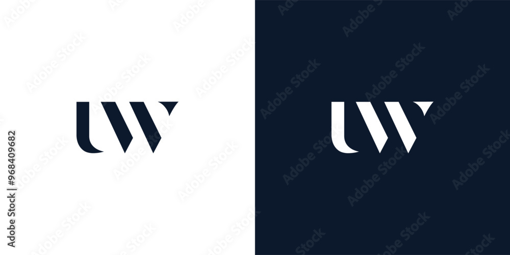 Obraz premium Abstract letter UW logo.