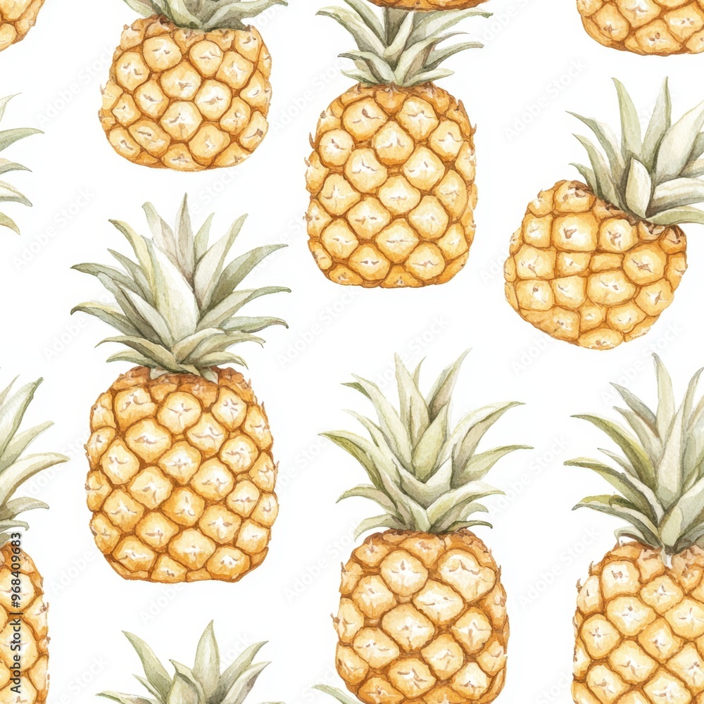 A pattern featuring hand-drawn pineapples on a white background. A pattern featuring hand-drawn pineapples on a white background.