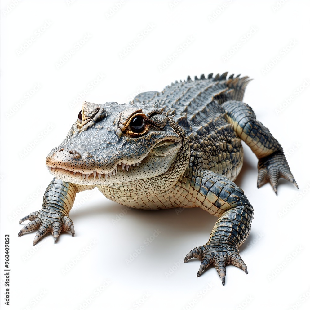 Fototapeta premium Crocodile, on white background