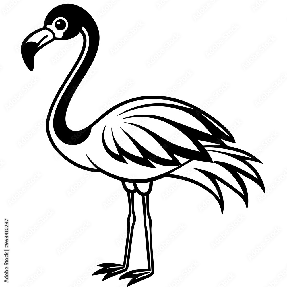 Cartoon flamingo on white background Cartoon flamingo on white background