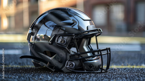 Shiny Helmet with Reflective Team Decals photo