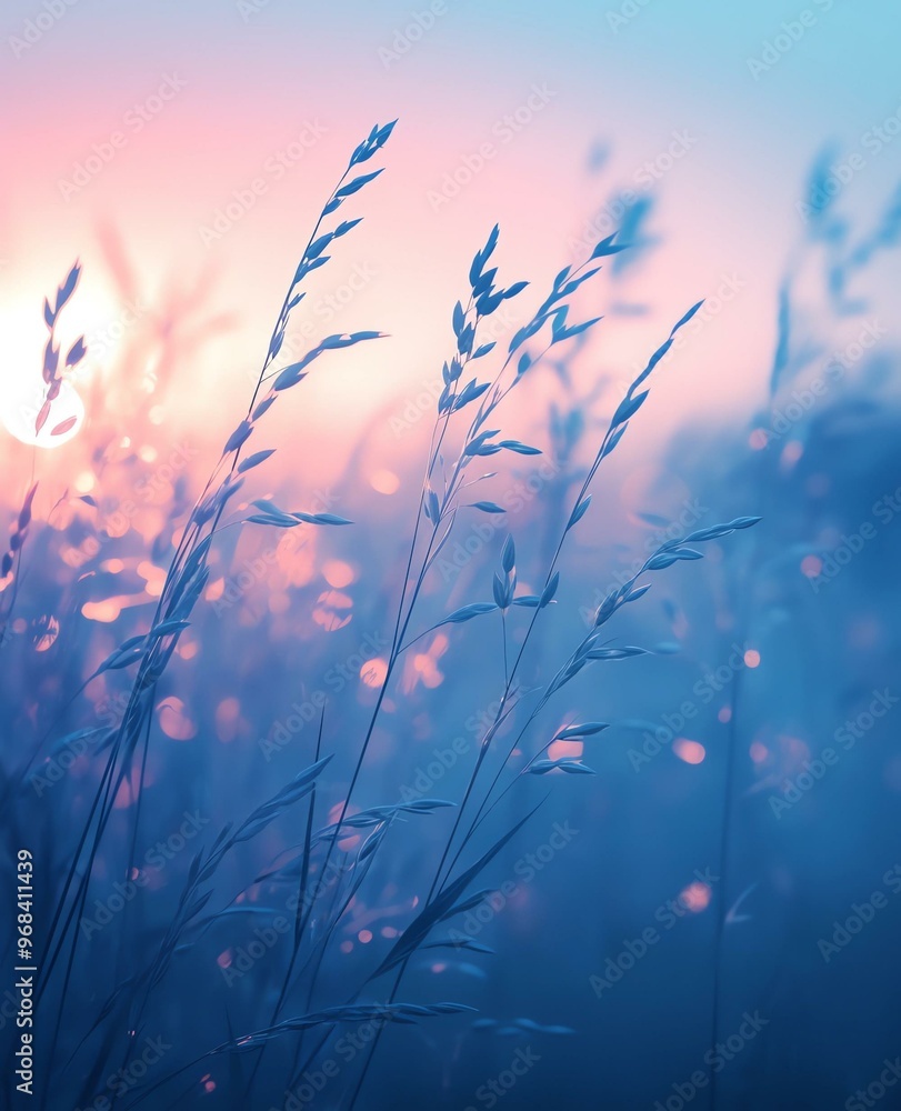 Dreamy Meadow Reed with Mist Background Dreamy Meadow Reed with Mist Background