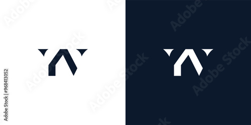 Abstract letter YW logo.