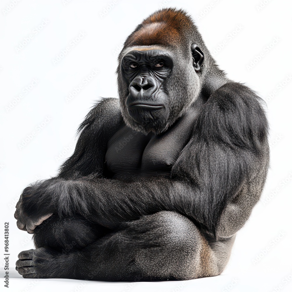 Gorilla on white background, on white background Gorilla on white background, on white background