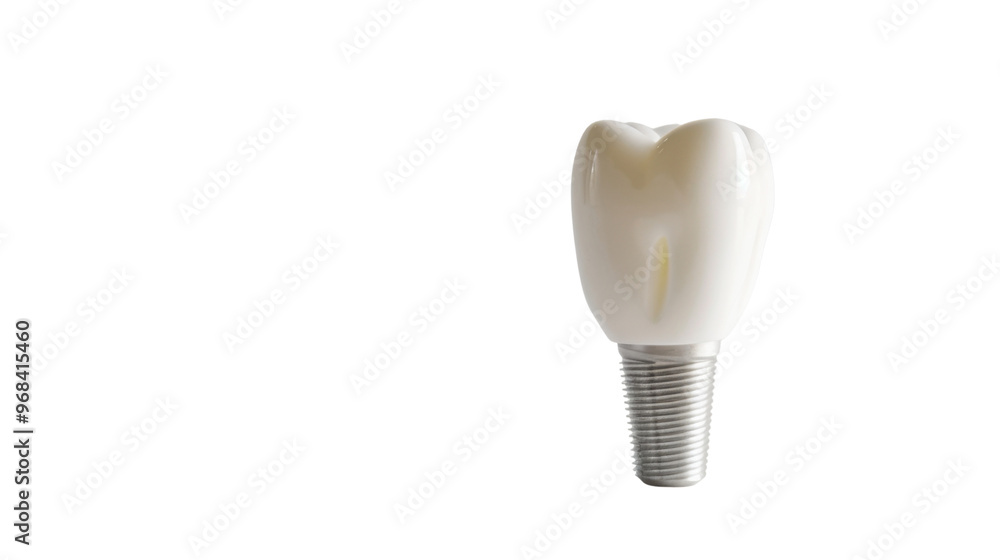 Dental implant model of molar tooth on transparent background Dental implant model of molar tooth on transparent background
