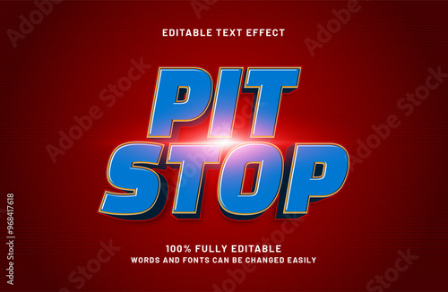 pit stop editable text effect in race and speed text style