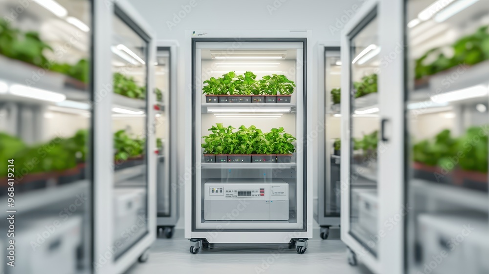 A modern indoor farm showcasing vibrant plants in a hydroponic system, highlighting innovation in sustainable agriculture. A modern indoor farm showcasing vibrant plants in a hydroponic system, highlighting innovation in sustainable agriculture.