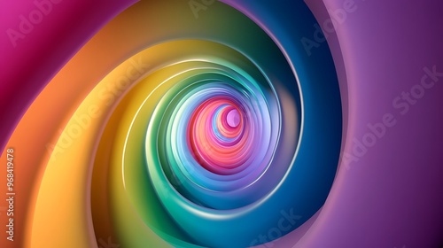 Abstract Colorful Spiral Vortex Illustration