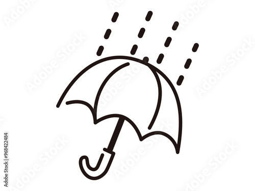 手描きの天気_雨の傘