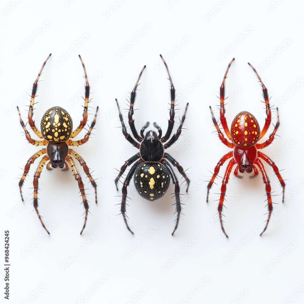 Obraz premium Spiders, on white background