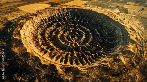 Aerial view of massive human Vesica Piscis formation photo