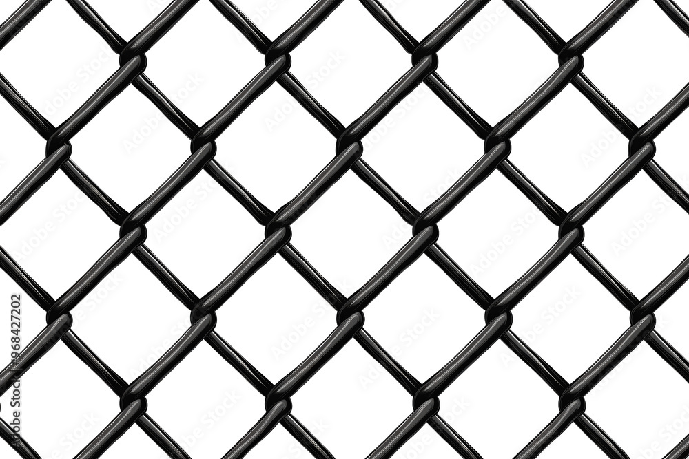 Naklejka premium An illustration of a chainlink fence isolated on a transparent background