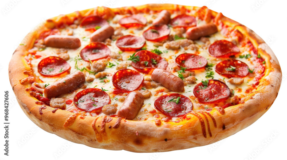 Pizza sausages on transparent background Pizza sausages on transparent background