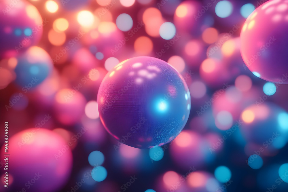 Neon Lights and Abstract Spheres: A Vibrant Bokeh Background Neon Lights and Abstract Spheres: A Vibrant Bokeh Background