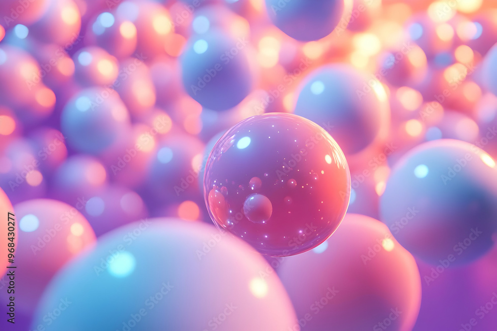 3D Abstract Background with Pink, Blue, and Purple Spheres 3D Abstract Background with Pink, Blue, and Purple Spheres