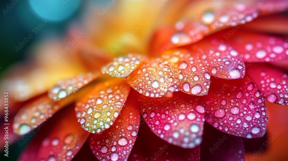 Dewdrops on Vibrant Flower Petals Dewdrops on Vibrant Flower Petals