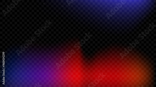 Light leak effect background. Burnt retro film bokeh overlay. Old aged photo filter template. Purple red blue lens flare texture backdrop. Fade blur gradient photography wallpaper. Vector burn effect