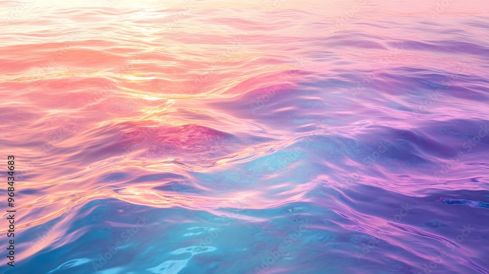 Abstract Water Surface with Pink, Blue, and Orange Hues Abstract Water Surface with Pink, Blue, and Orange Hues