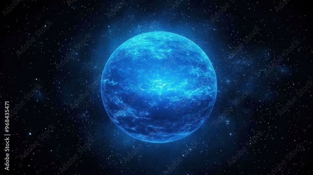 Blue Planet in Space with Stars Blue Planet in Space with Stars