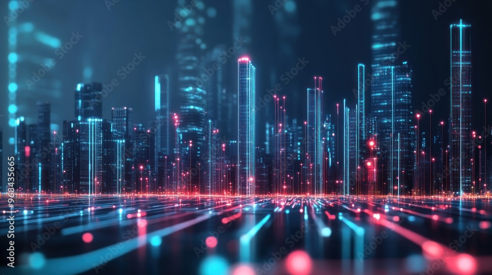 Futuristic Cityscape with Neon Lights Futuristic Cityscape with Neon Lights