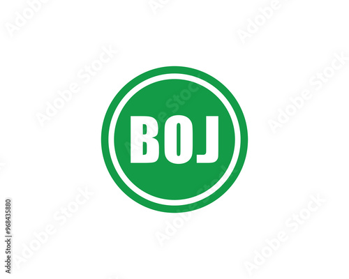 BOJ logo design vector template. BOJ