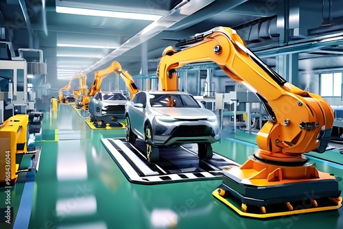  Automation in the automotive industry, showcasing advanced technology and efficiency in vehicle production processes.