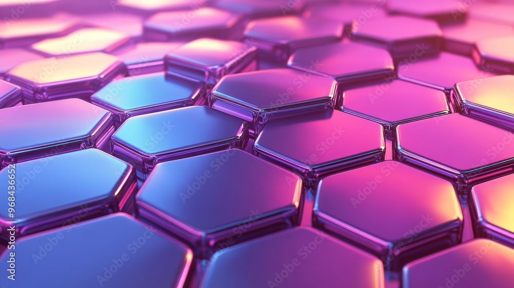 Abstract Hexagon Pattern with Iridescent Colors Abstract Hexagon Pattern with Iridescent Colors
