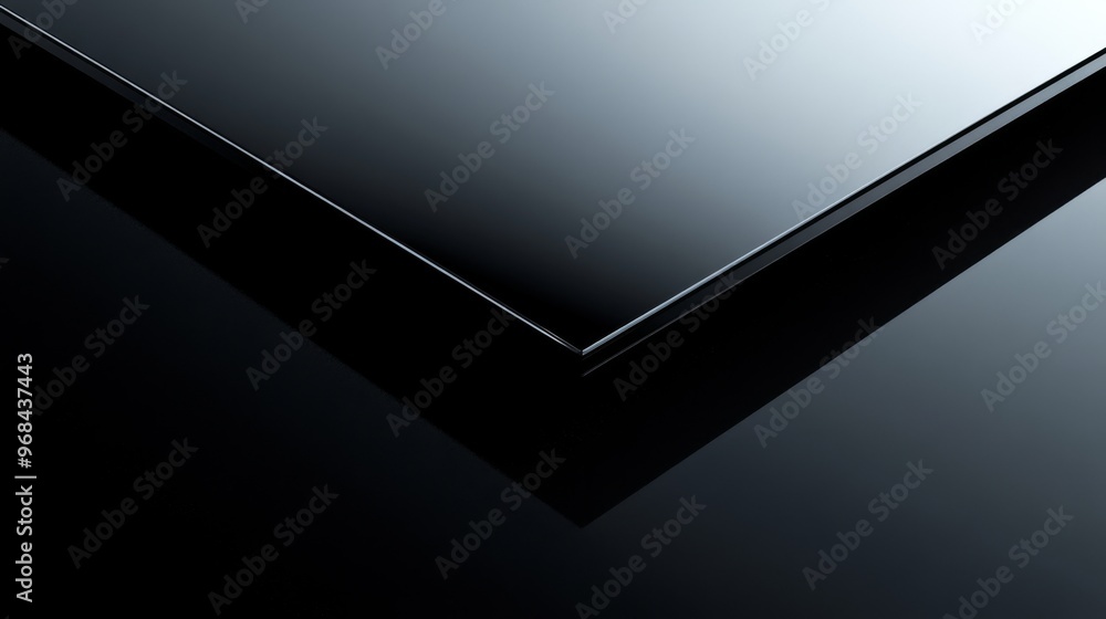 Abstract Black and White Diagonal Shape with Reflection Abstract Black and White Diagonal Shape with Reflection