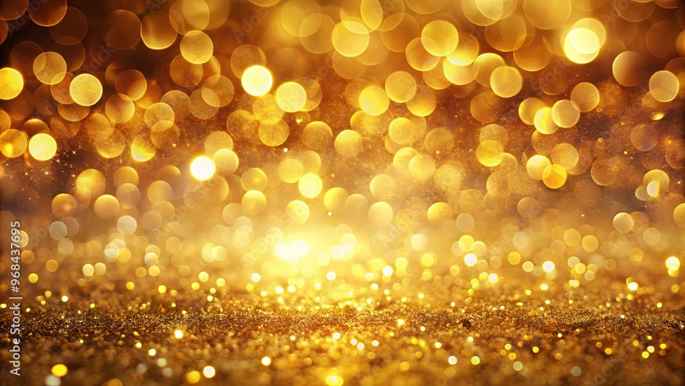 Abstract golden background with vibrant bokeh light effects shining through, perfect for luxury and festive designs Abstract golden background with vibrant bokeh light effects shining through, perfect for luxury and festive designs
