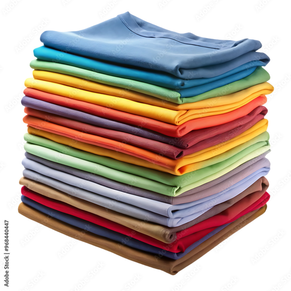 A stack of colorful shirts A stack of colorful shirts