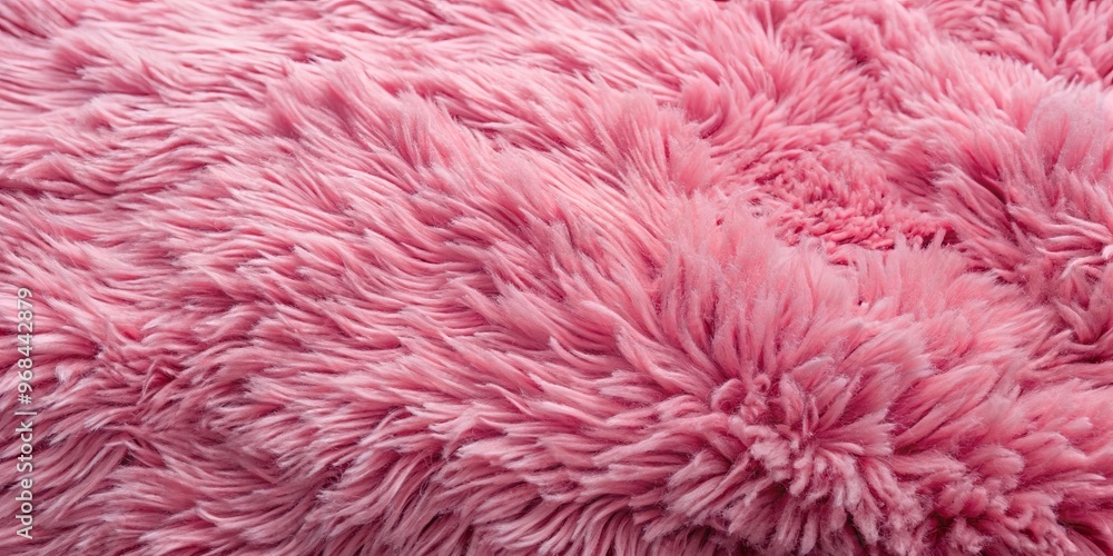 Close up of a luxurious pink fluffy rug made of thick plush material Close up of a luxurious pink fluffy rug made of thick plush material
