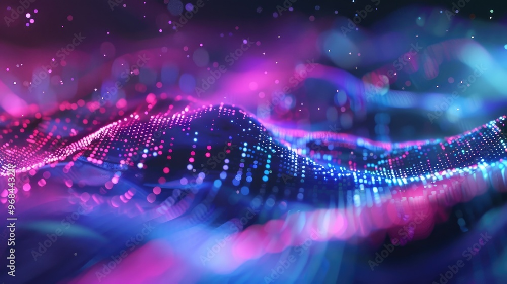 custom made wallpaper toronto digitalModern holographic background with dynamic, abstract sci-fi design.