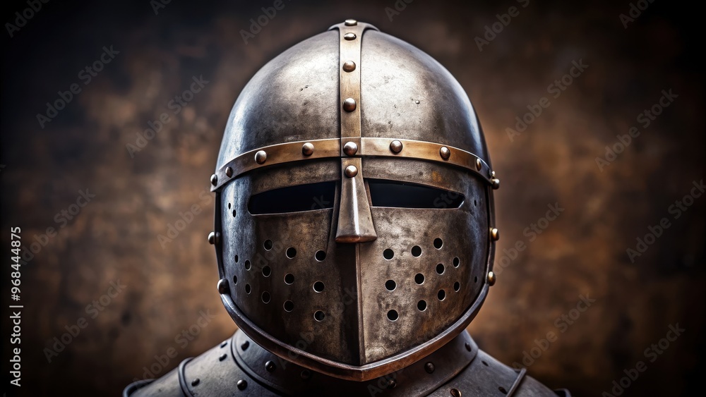 Medieval knight helmet with eye slits perfect for historical and fantasy themed projects, Medieval, knight, helmet, eye slits Medieval knight helmet with eye slits perfect for historical and fantasy themed projects, Medieval, knight, helmet, eye slits