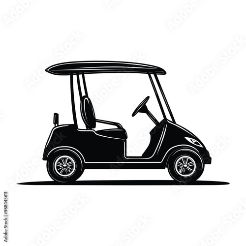 Golf car silhouette vector