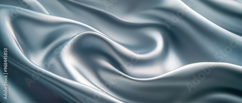 Wallpaper Mural Smooth grey satin fabric with gentle waves and folds, creating an elegant texture. Torontodigital.ca